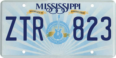 MS license plate ZTR823