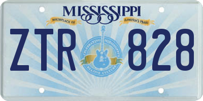 MS license plate ZTR828