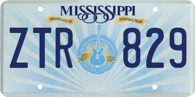 MS license plate ZTR829