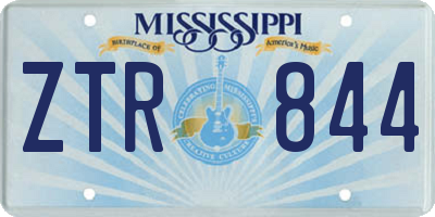 MS license plate ZTR844