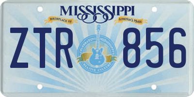 MS license plate ZTR856