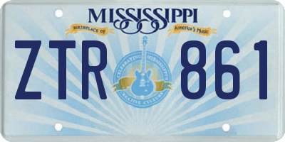 MS license plate ZTR861