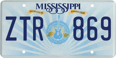 MS license plate ZTR869
