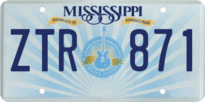 MS license plate ZTR871