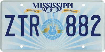 MS license plate ZTR882