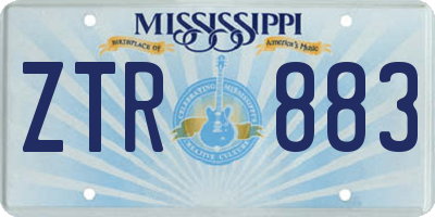 MS license plate ZTR883