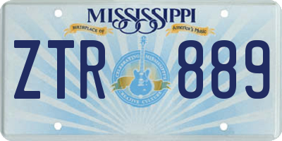 MS license plate ZTR889