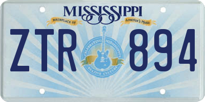 MS license plate ZTR894