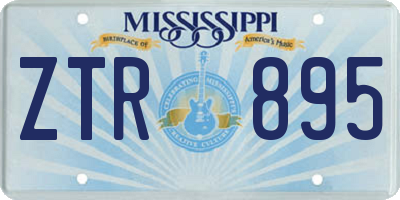 MS license plate ZTR895