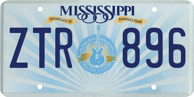 MS license plate ZTR896