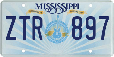 MS license plate ZTR897