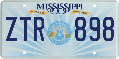 MS license plate ZTR898