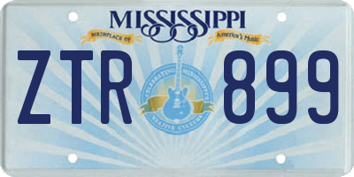 MS license plate ZTR899