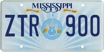 MS license plate ZTR900