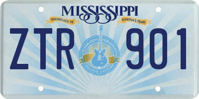 MS license plate ZTR901