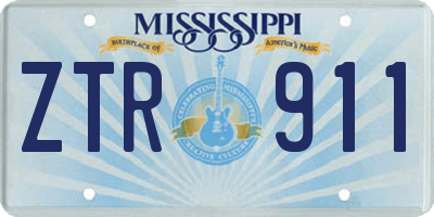 MS license plate ZTR911
