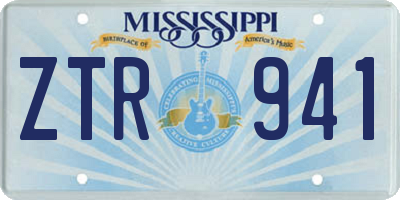 MS license plate ZTR941