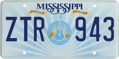 MS license plate ZTR943