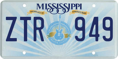 MS license plate ZTR949