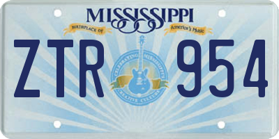 MS license plate ZTR954