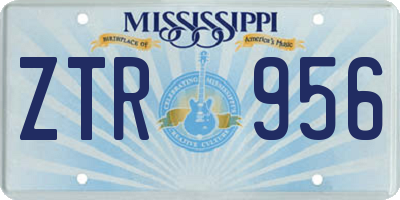 MS license plate ZTR956
