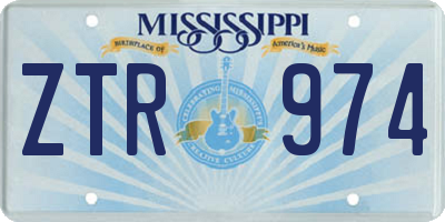 MS license plate ZTR974