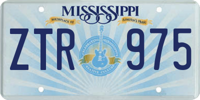 MS license plate ZTR975