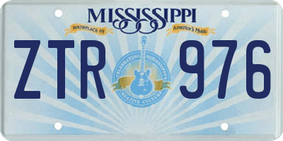 MS license plate ZTR976