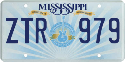 MS license plate ZTR979