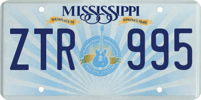 MS license plate ZTR995