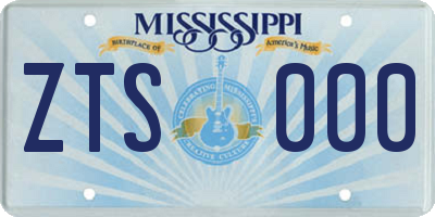MS license plate ZTS000