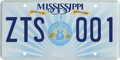 MS license plate ZTS001
