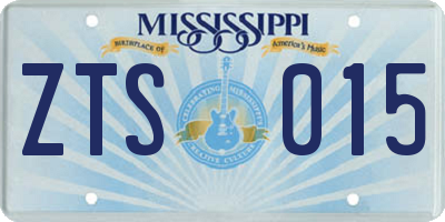MS license plate ZTS015