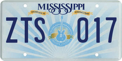 MS license plate ZTS017