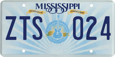 MS license plate ZTS024