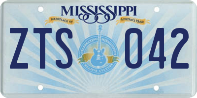 MS license plate ZTS042