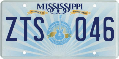 MS license plate ZTS046
