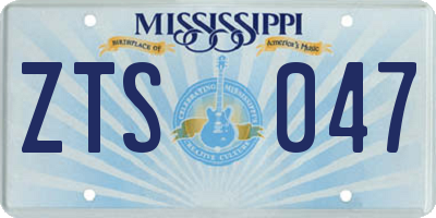 MS license plate ZTS047