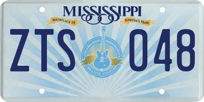 MS license plate ZTS048