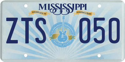 MS license plate ZTS050