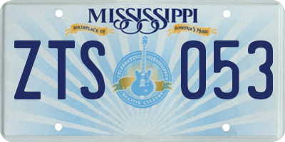 MS license plate ZTS053