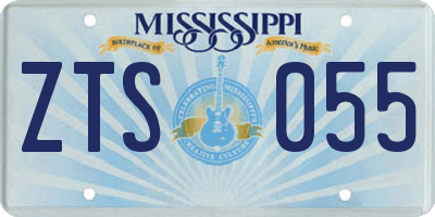MS license plate ZTS055