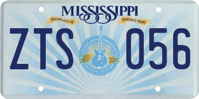 MS license plate ZTS056