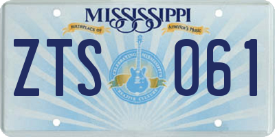 MS license plate ZTS061