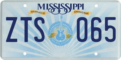MS license plate ZTS065
