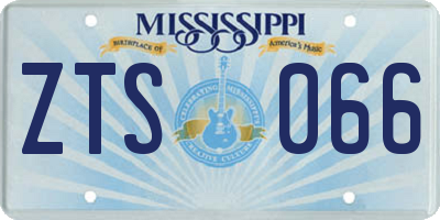 MS license plate ZTS066