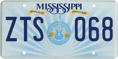 MS license plate ZTS068