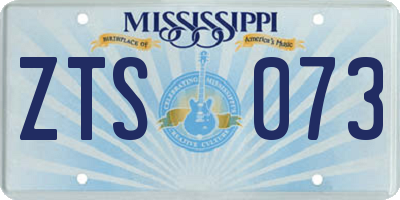 MS license plate ZTS073