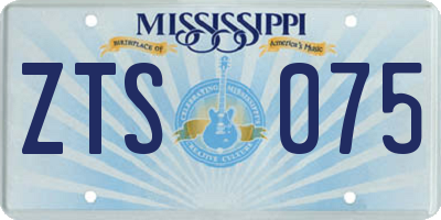 MS license plate ZTS075