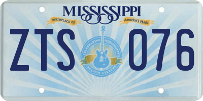 MS license plate ZTS076
